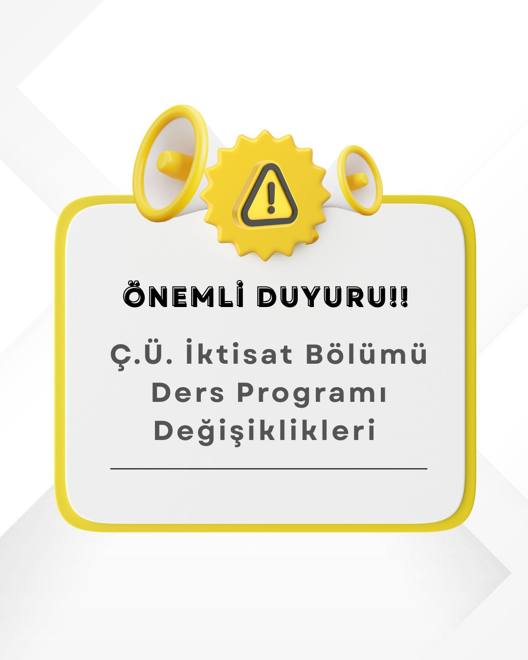 Fakültemiz İktisat Bölümü Ders Programı Değişiklikleri duyurusu için